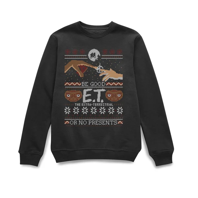 E.T. the Extra-Terrestrial Be Good Or No Presents Kersttrui - Zwart