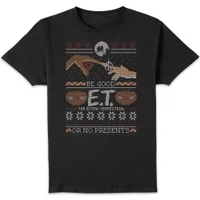 E.T. the Extra-Terrestrial Be Good Or No Presents Kerst T-shirt - Zwart