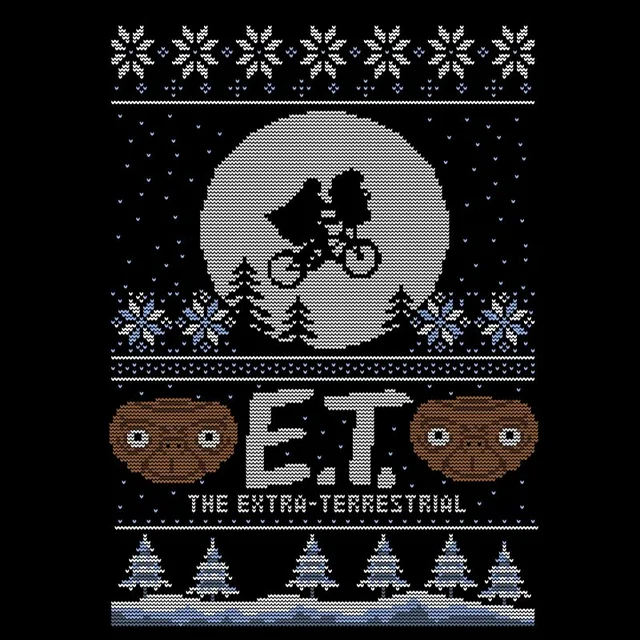 E.T. the Extra-Terrestrial Kerst T-shirt - Zwart