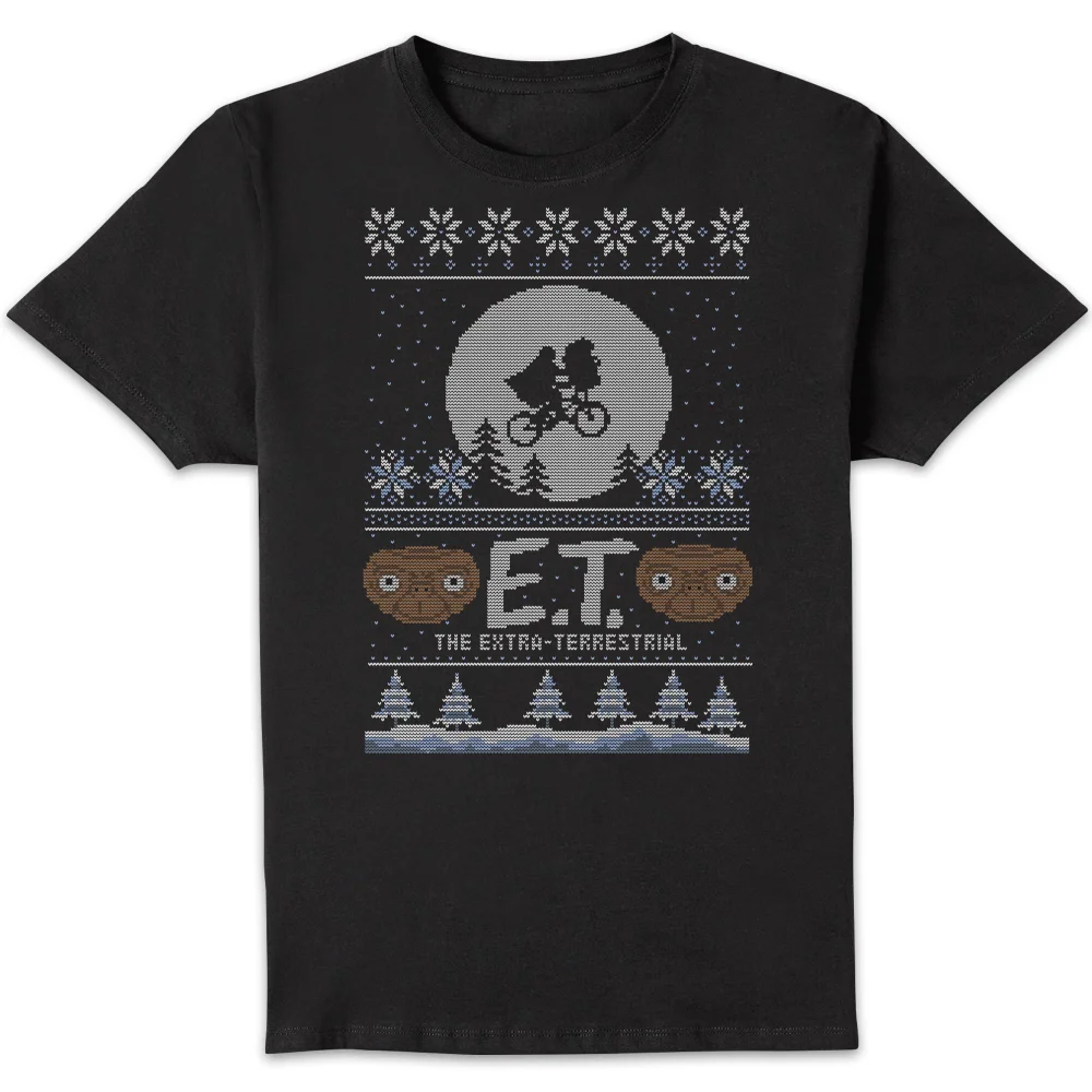 E.T. the Extra-Terrestrial Kerst T-shirt - Zwart - S Afbeelding 1