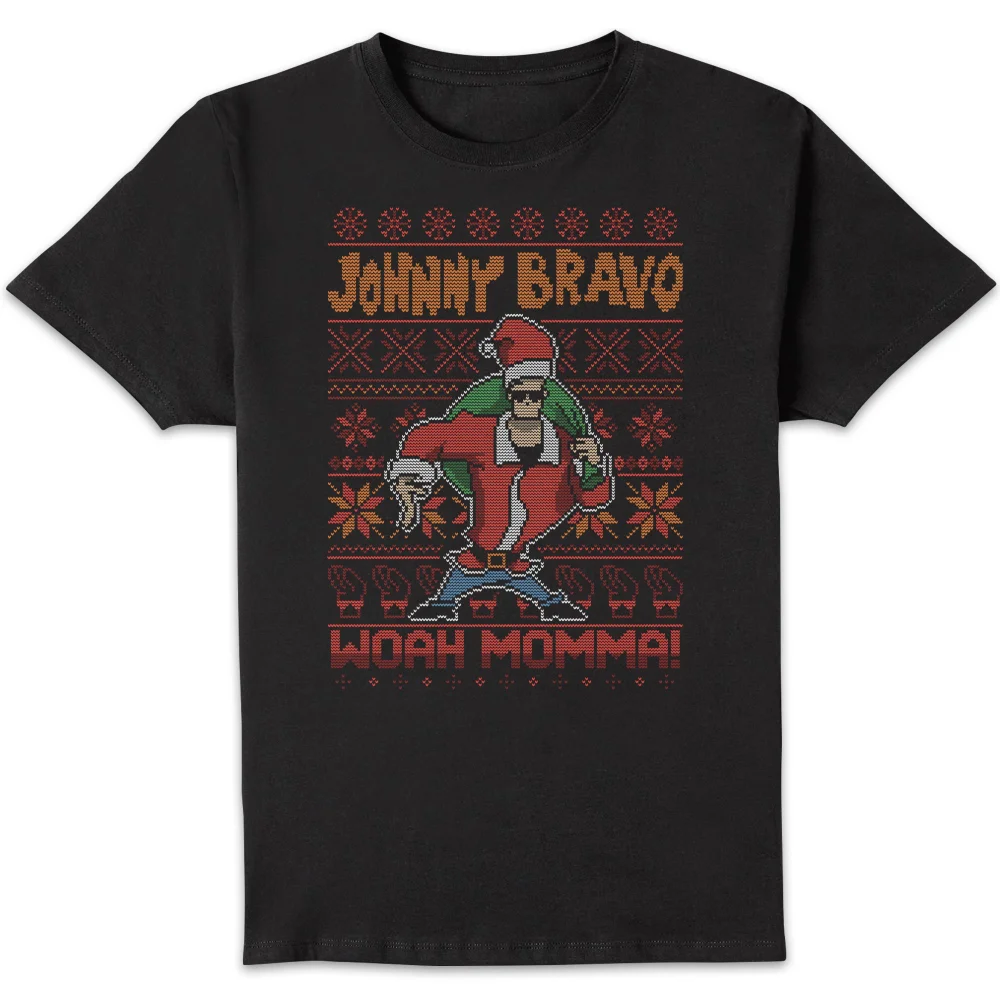 Johnny Bravo Kerstmis T-Shirt - Zwart - S Afbeelding 1