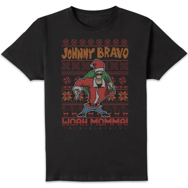 Johnny Bravo Kerstmis T-Shirt - Zwart