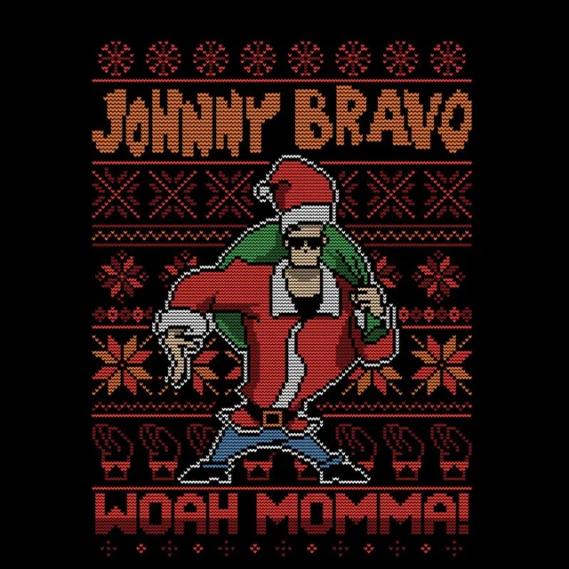 Johnny Bravo Kerstmis T-Shirt - Zwart