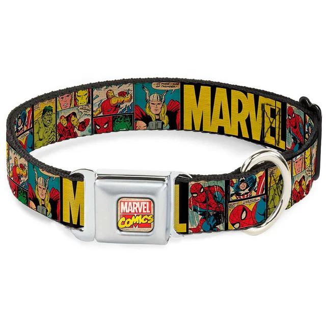 Buckle-Down Marvel Comics Retro Dog Collar - S/13-18 Inches