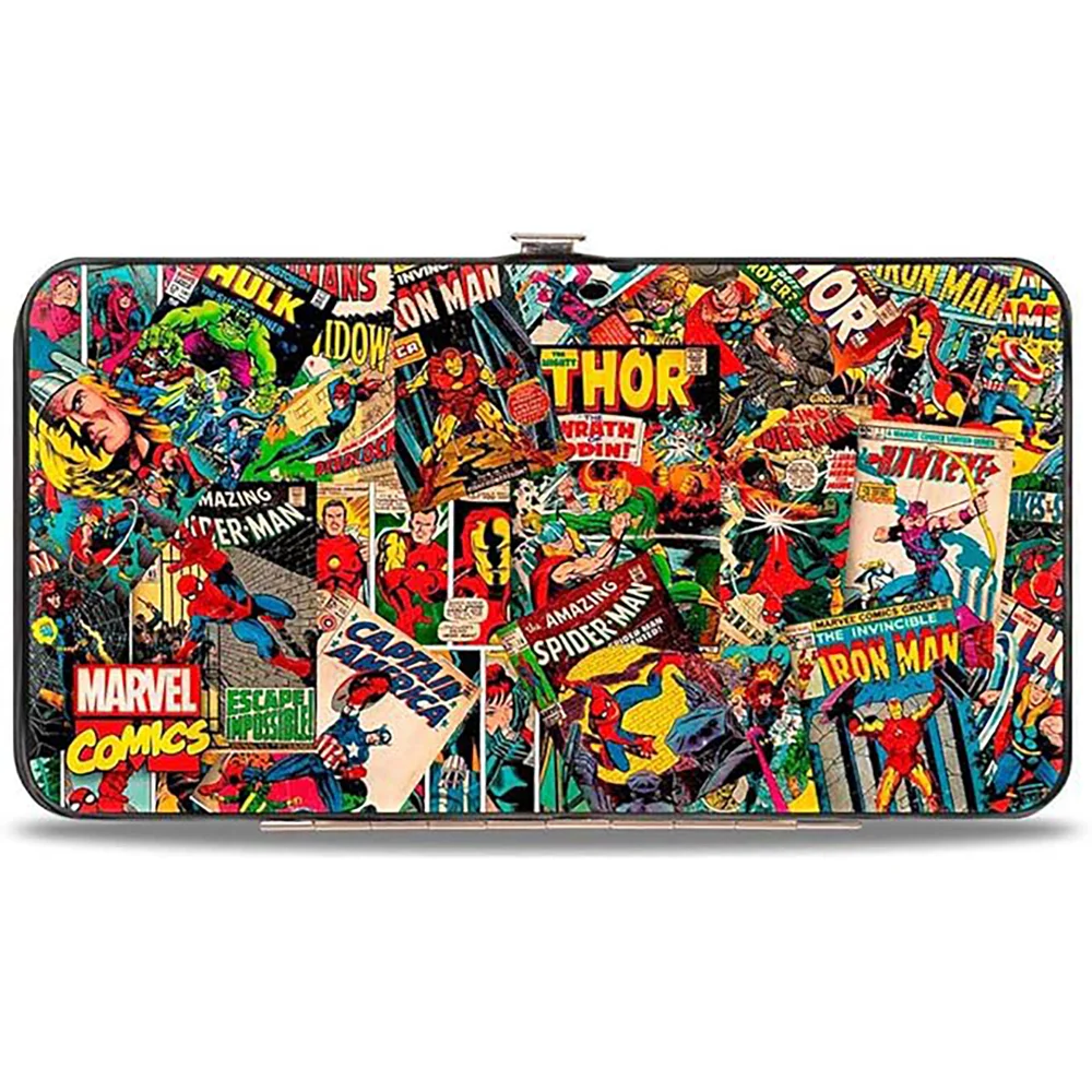 Buckle-Down Marvel Retro Comic Books Stacked Hinged Wallet Afbeelding 1