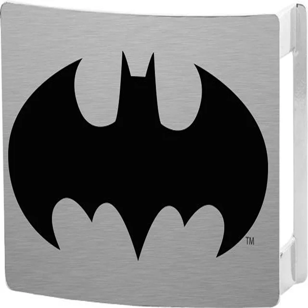 Buckle-Down DC Comics Batman Rock Star Belt Buckle - Brushed Silver/Black Afbeelding 1