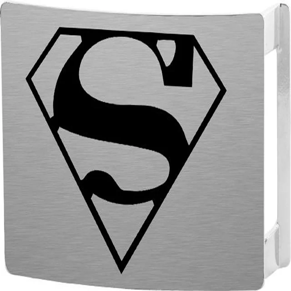 Buckle-Down DC Comics Superman Rock Star Belt Buckle - Brushed Silver/Black Afbeelding 1