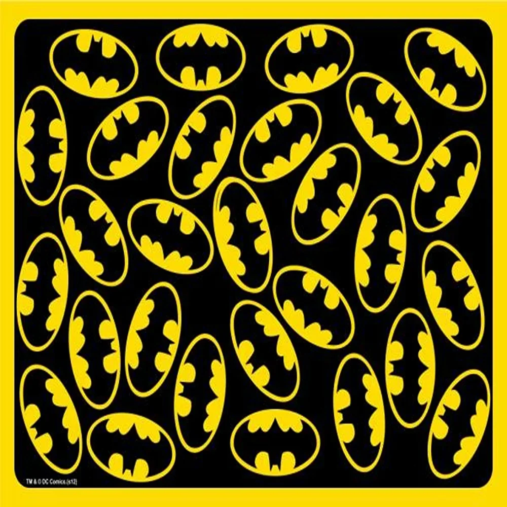 Buckle-Down DC Comics Batman Logo Scattered Placemat - Black/Yellow Afbeelding 1