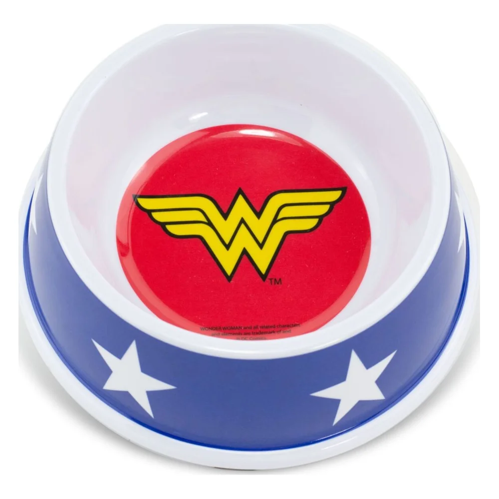 Buckle-Down DC Comics Wonder Woman Stars Single Melamine Pet Bowl - Multi Afbeelding 1