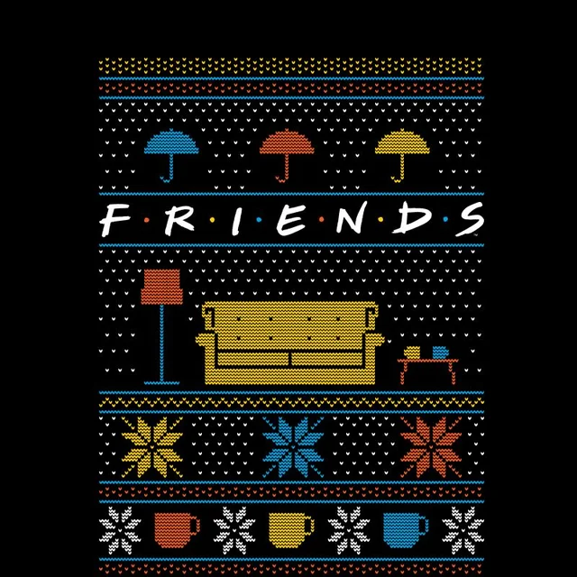 Friends Sofa Knit Christmas t-shirt - Zwart