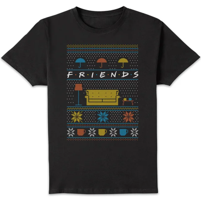 Friends Sofa Knit Christmas t-shirt - Zwart