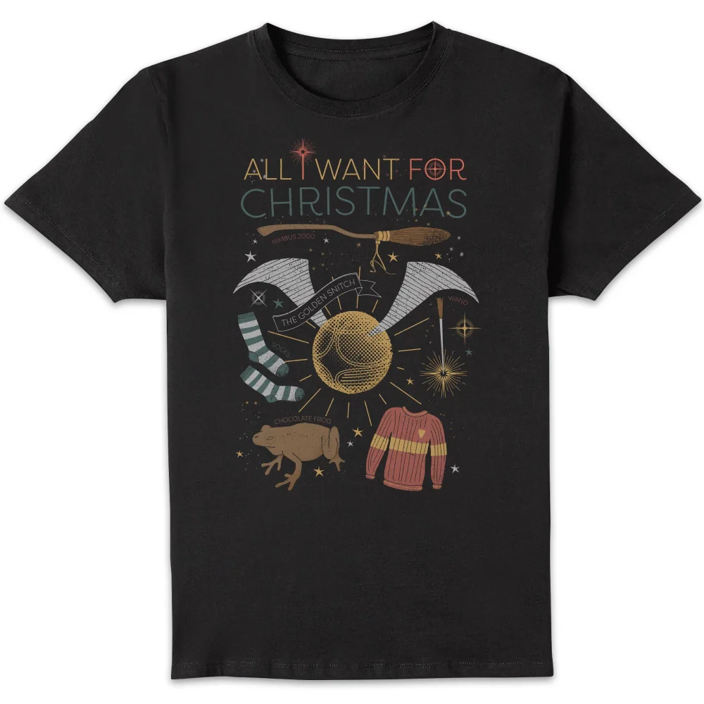 Harry Potter All I Want for Christmas t-shirt - Zwart - S Afbeelding 1