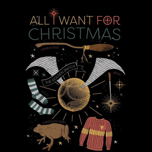 Harry Potter All I Want for Christmas t-shirt - Zwart