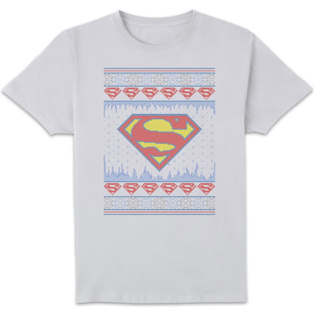 DC Supergirl Knit Men's Christmas T-Shirt - White - S Afbeelding 1