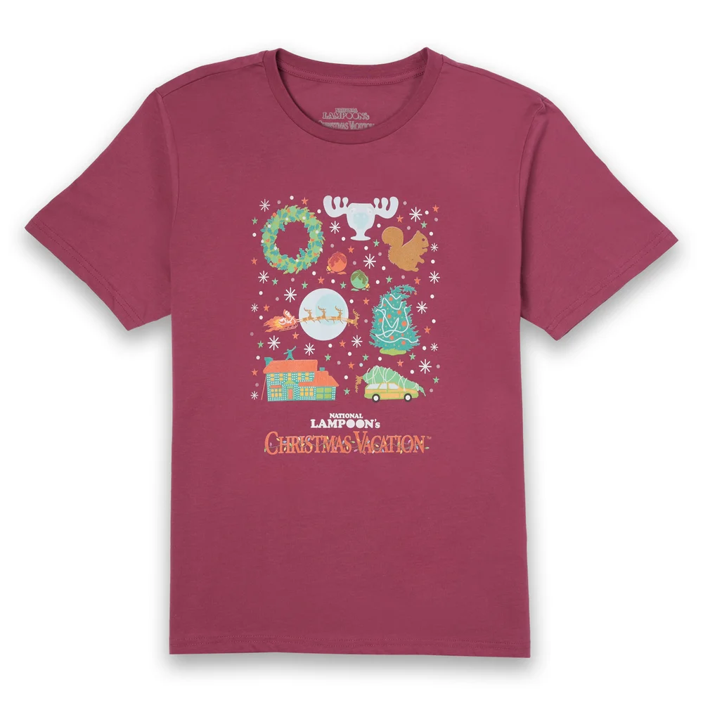 National Lampoon Griswold Christmas Starter Pack Men's Christmas T-Shirt - Burgundy - S Afbeelding 1