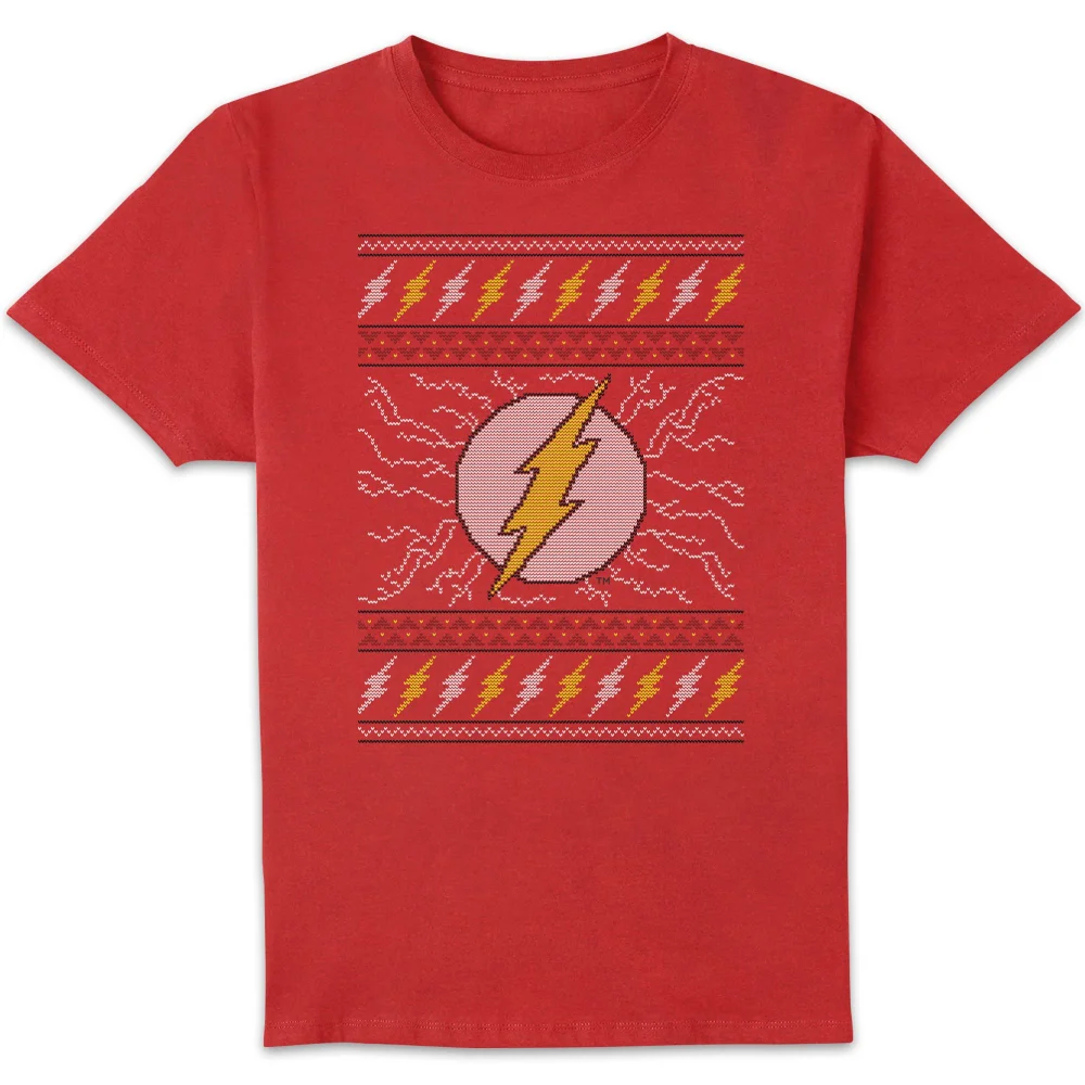 DC Flash Knit Men's Christmas T-Shirt - Red - S Afbeelding 1
