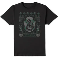 Harry Potter Slytherin Crest kerst t-shirt - Zwart