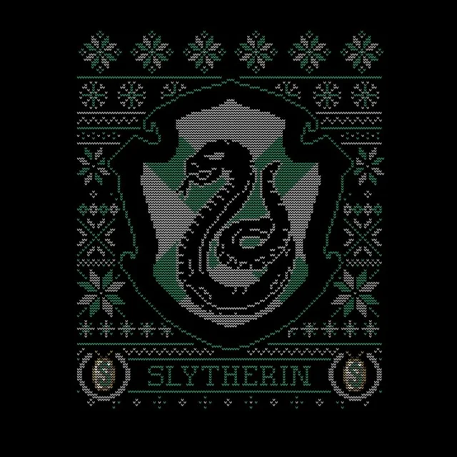 Harry Potter Slytherin Crest kerst t-shirt - Zwart