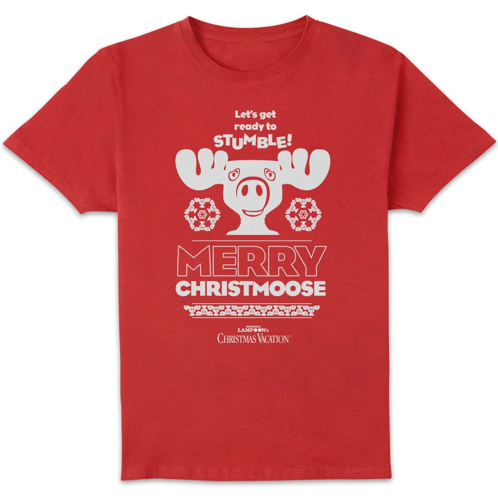 National Lampoon Merry Christmoose Men's Christmas T-Shirt - Red - S Afbeelding 1