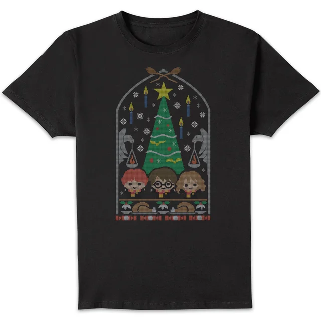 Harry Potter Hogwarts Tree kerst t-shirt - Zwart