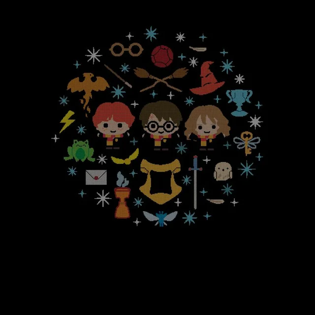 Harry Potter Characters Christmas t-shirt - Zwart