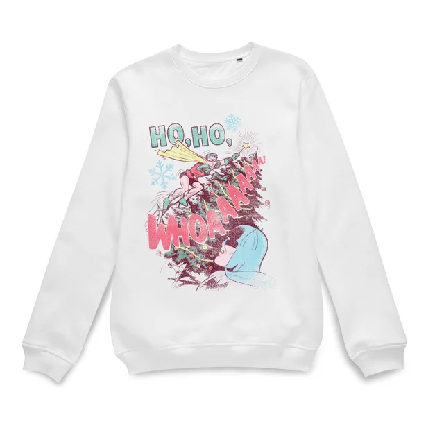 DC Ho Ho Whoaaaaaaa Christmas Jumper - White