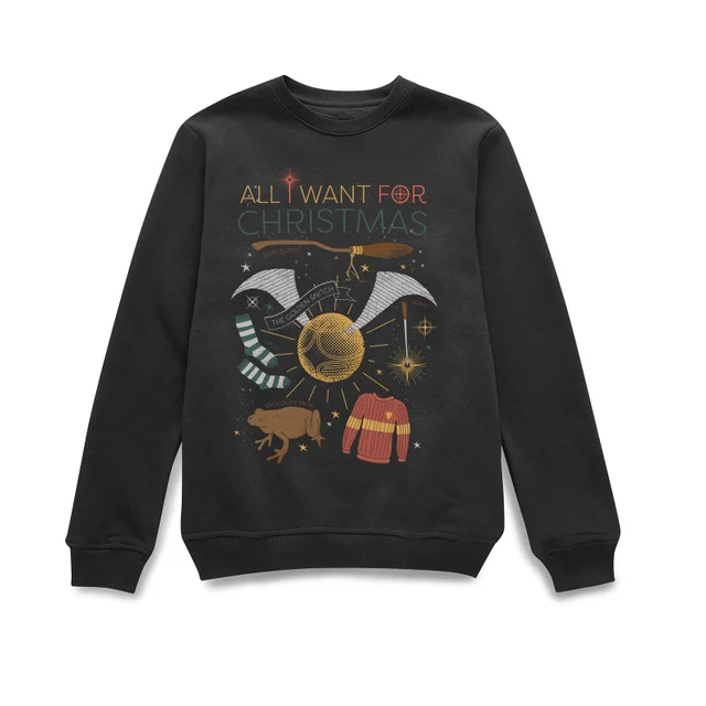 Harry Potter All I Want for Christmas trui - Zwart