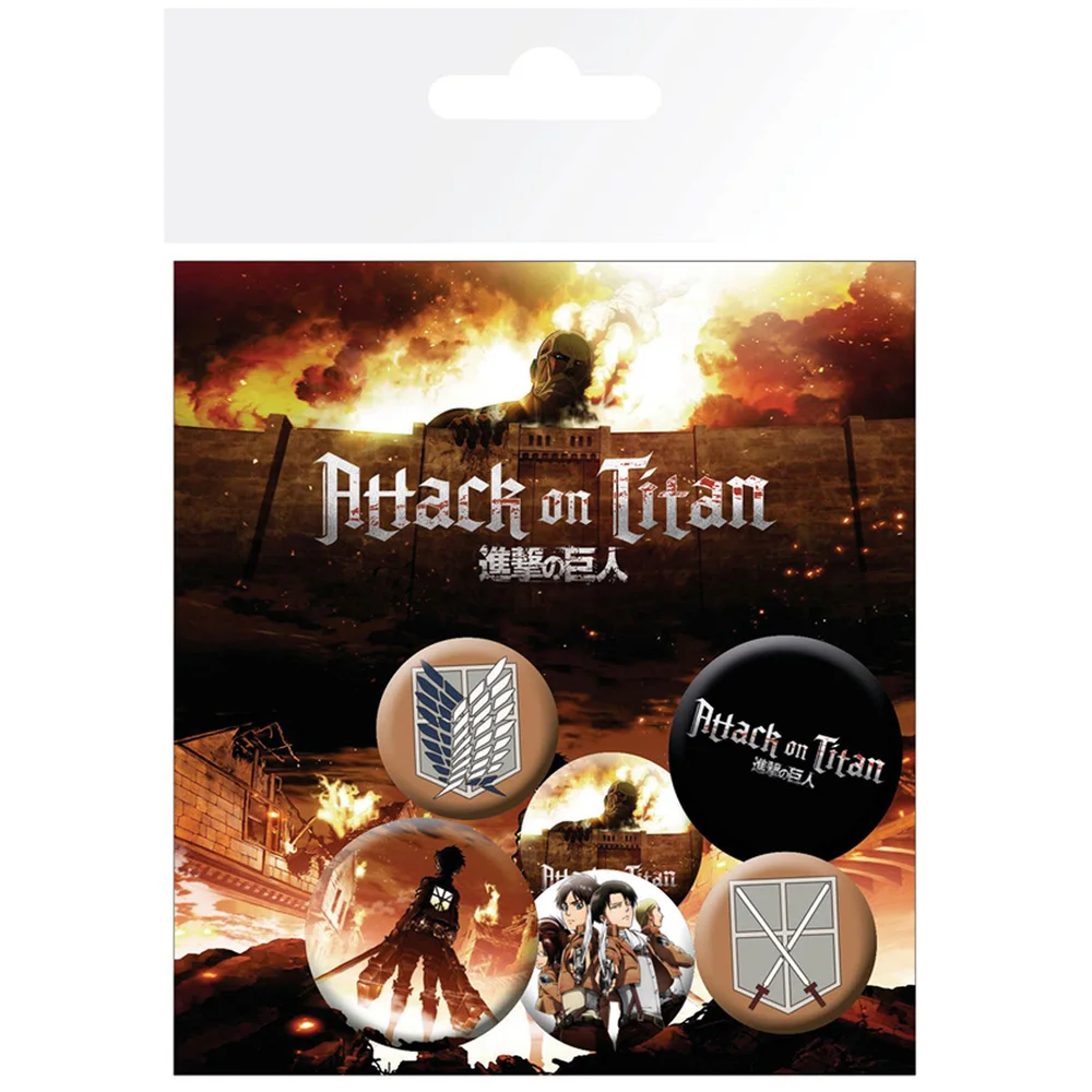 Attack on Titan Characters Badge Pack Afbeelding 1