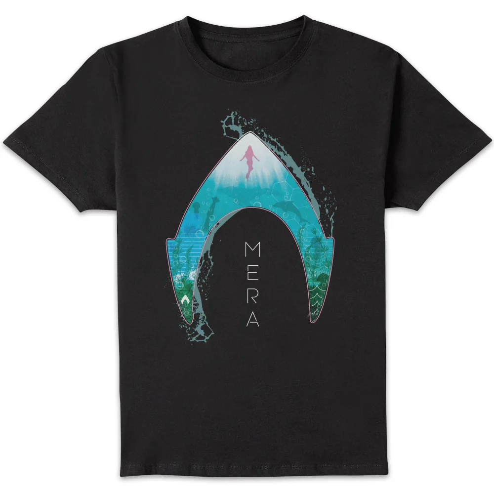 Aquaman Mera Logo t-shirt - Zwart - S Afbeelding 1