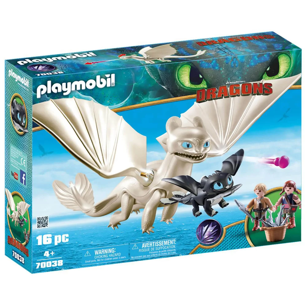 Playmobil DreamWorks Dragons Light Fury met baby draak en kinderen (70038) Afbeelding 1