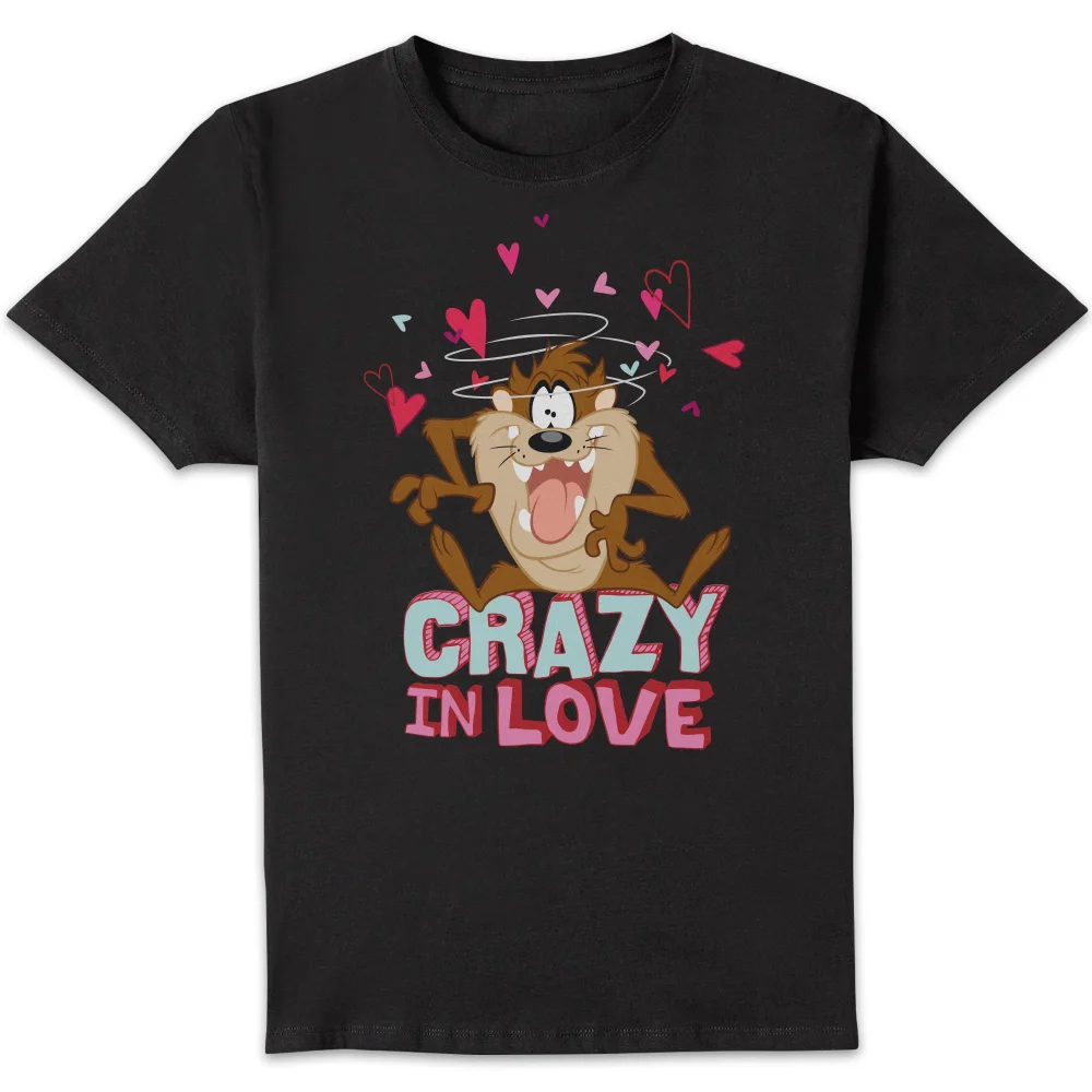 Looney Tunes Crazy In Love Taz Men's T-Shirt - Black - S Afbeelding 1