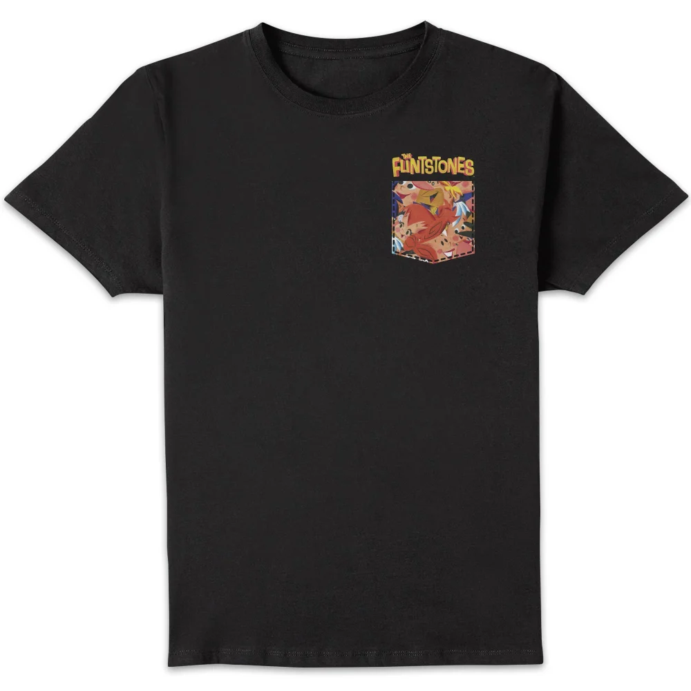 The Flintstones Pocket Pattern Men's T-Shirt - Black - S Afbeelding 1