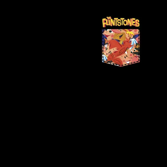 The Flintstones Pocket Pattern Men's T-Shirt - Black