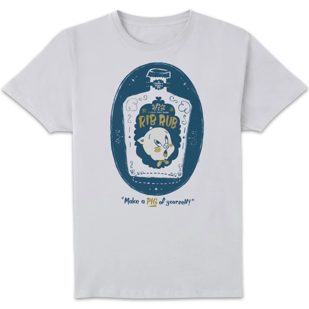 Looney Tunes ACME Rib Rub Men's T-Shirt - White - S Afbeelding 1