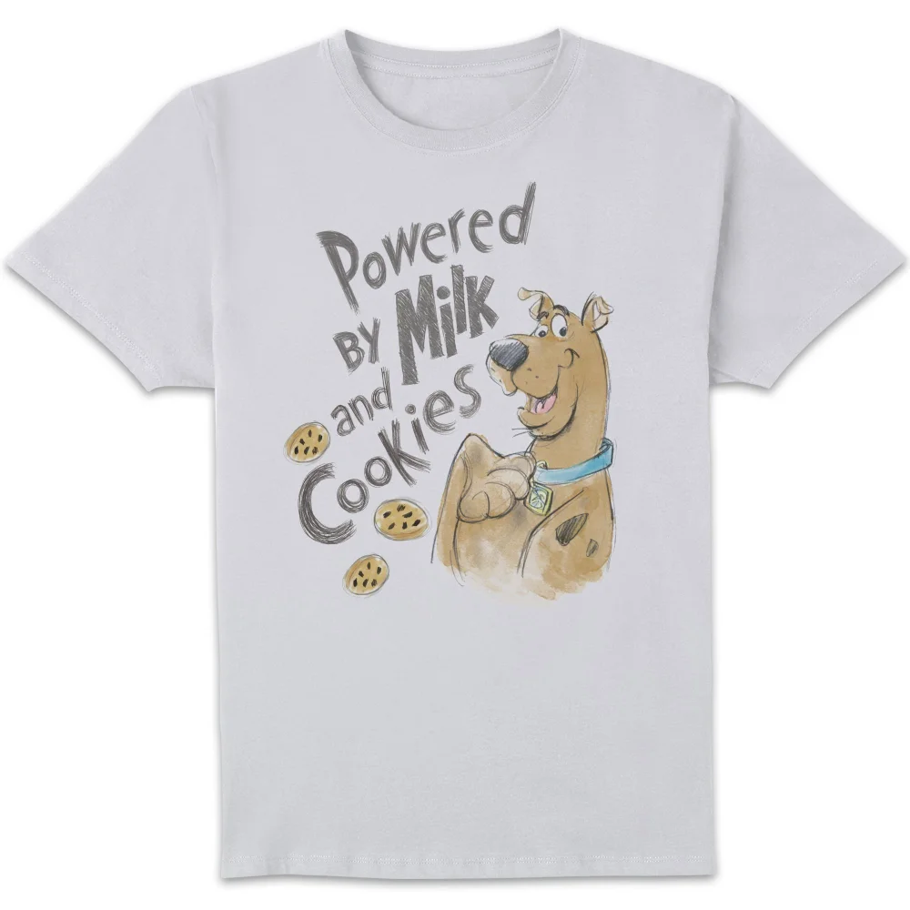 Scooby Doo Powered By Milk And Cookies Men's T-Shirt - White - S Afbeelding 1
