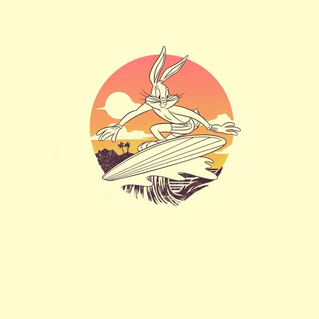 Looney Tunes Kaboom! Surf t-shirt - Witte vintage wash