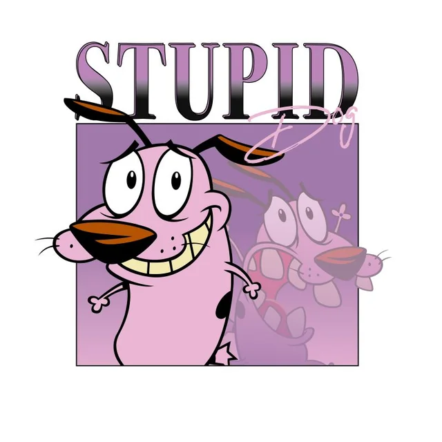 Cartoon Network Spin-Off Courage the Cowardly Dog 90s Photoshoot t-shirt - Wit