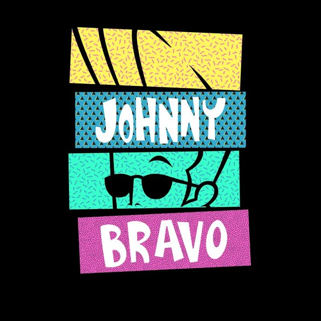 Cartoon Network Spin-Off Johnny Bravo 90s Slices t-shirt - Zwart