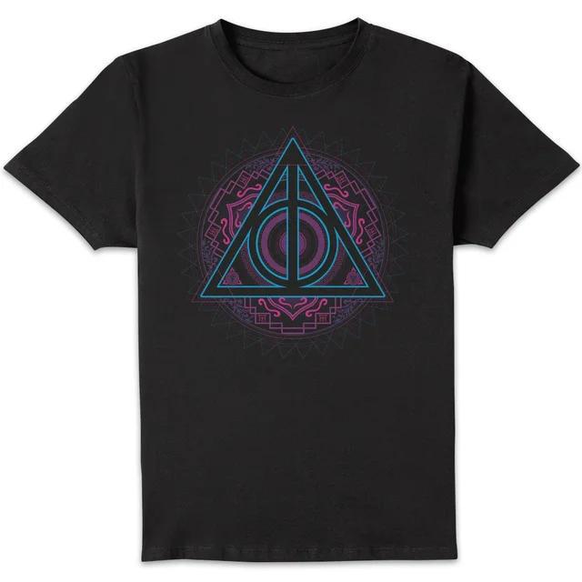 Harry Potter Deathly Hallows Neon t-shirt - Zwart