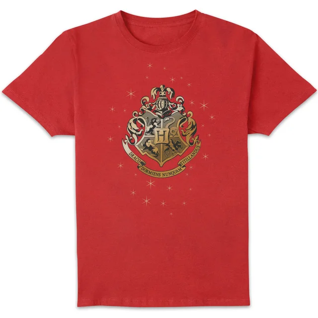 Harry Potter Star Hogwarts Gold Crest t-shirt - Rood