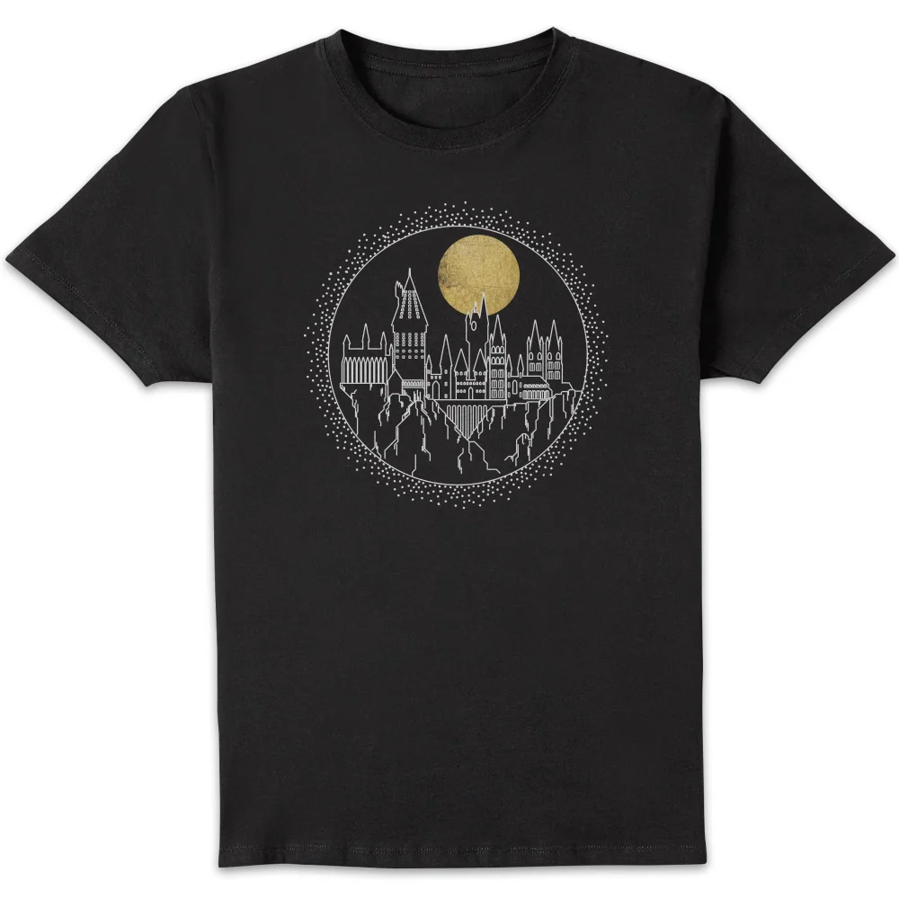 Harry Potter Hogwarts Castle Moon t-shirt - Zwart - S Afbeelding 1
