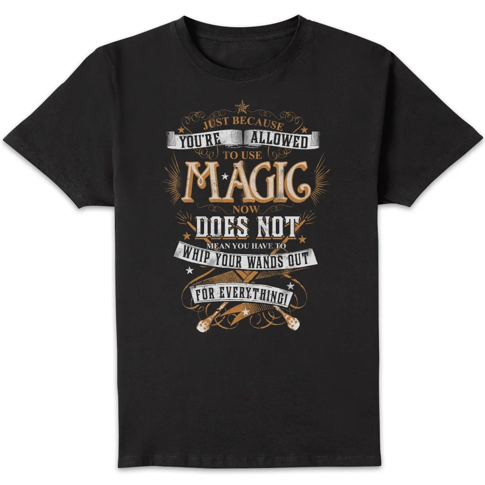 Harry Potter Whip Your Wands Out t-shirt - Zwart - S Afbeelding 1