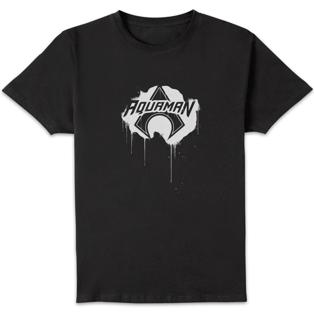 Justice League Graffiti Aquaman Men's T-Shirt - Black - S Afbeelding 1