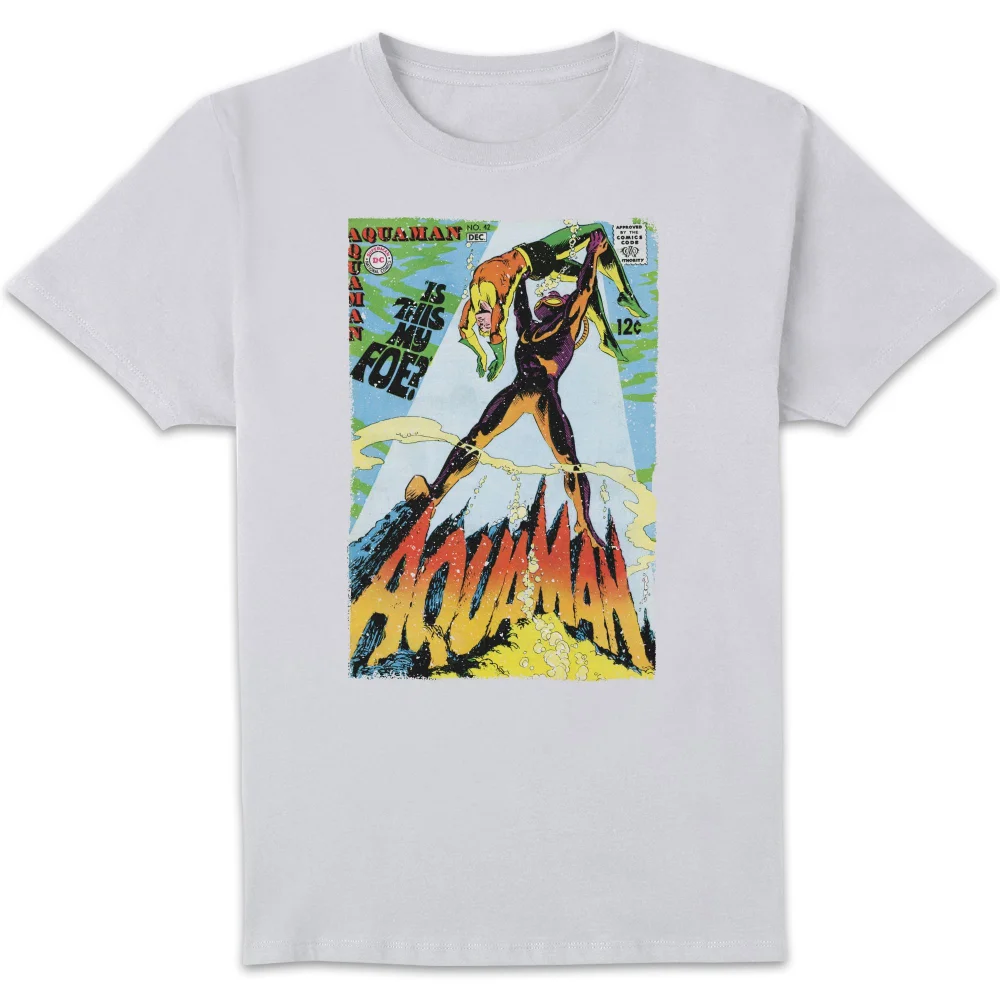 Justice League Aquaman Cover Men's T-Shirt - White - S Afbeelding 1