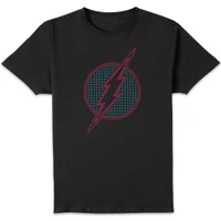 Justice League Flash Retro Grid Logo Men's T-Shirt - Black - undefined undefined