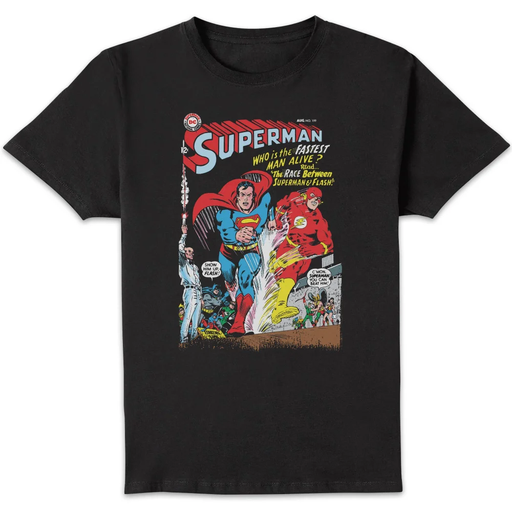 Justice League Who Is The Fastest Man Alive Cover Men's T-Shirt - Black - S Afbeelding 1
