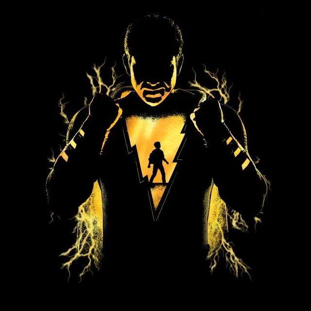 Shazam! Lightning Silhouet t-shirt - Zwart