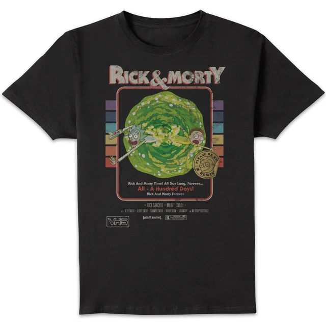 Rick and Morty A Hundred Days VHS t-shirt - Zwart