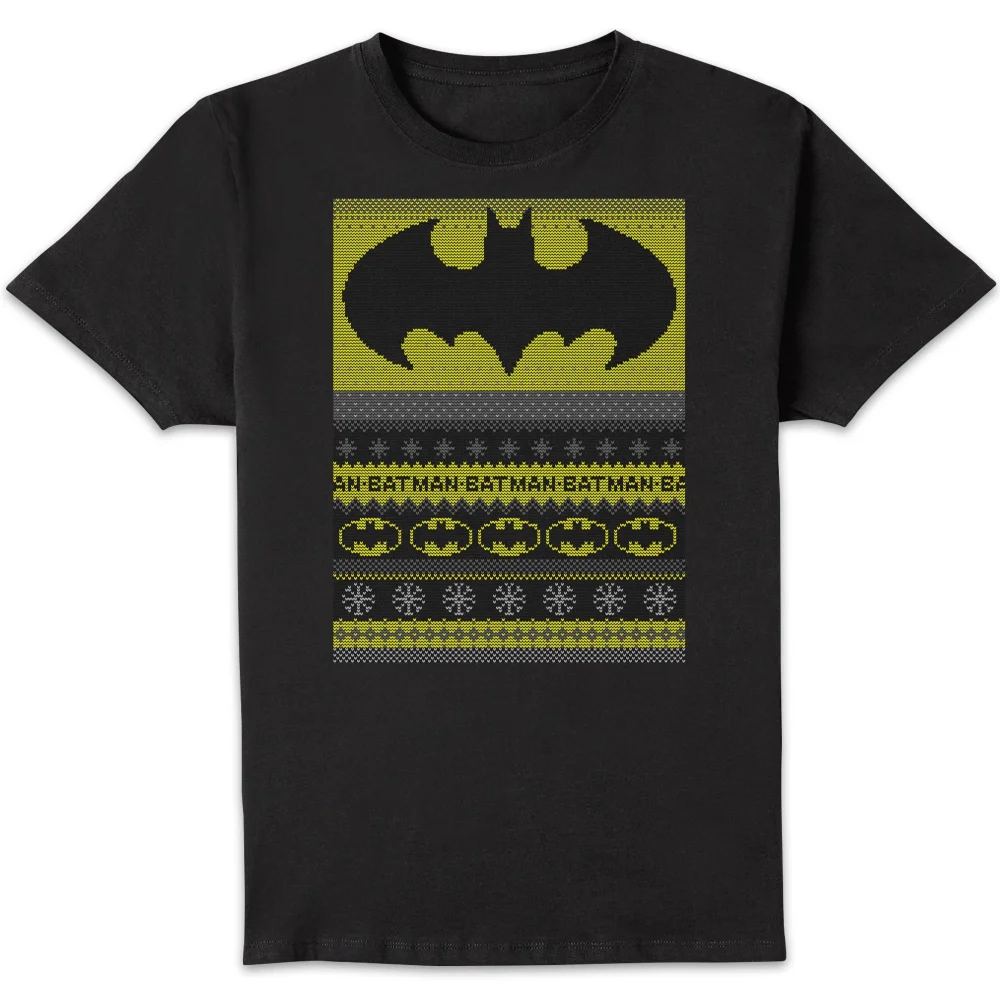 DC Comics Batman Men's Christmas T-Shirt in Black - S Afbeelding 1