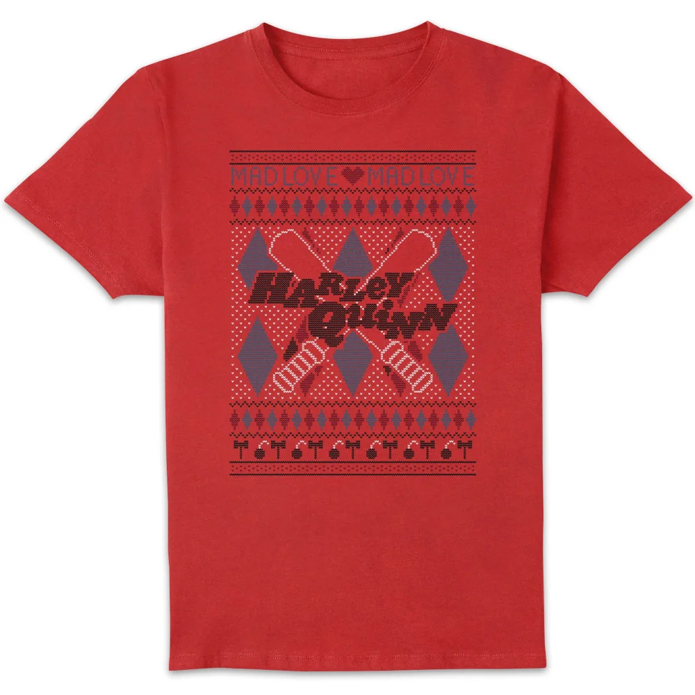 Harley Quinn Men's Christmas T-Shirt - Red - S Afbeelding 1